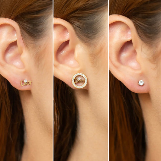 Aretes x3 Oro Laminado Ref Dior