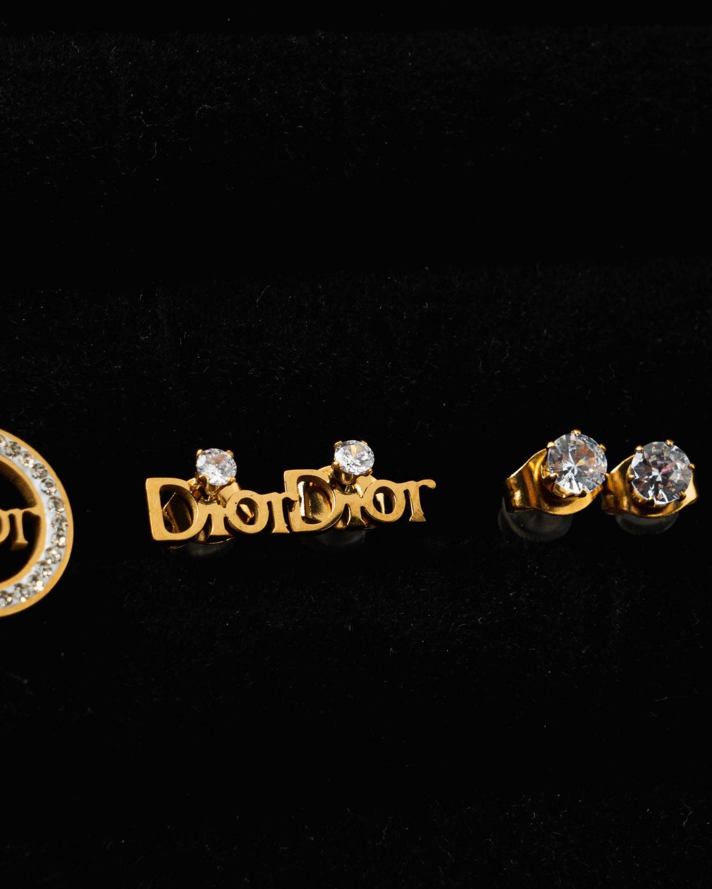 Aretes x3 Oro Laminado Ref Dior