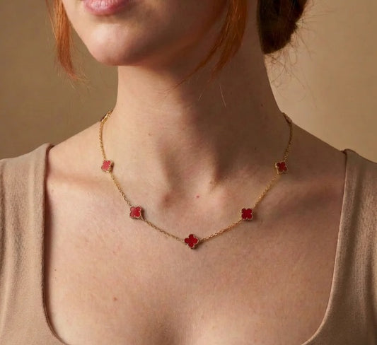Cadena Trébol ROJO Mujer