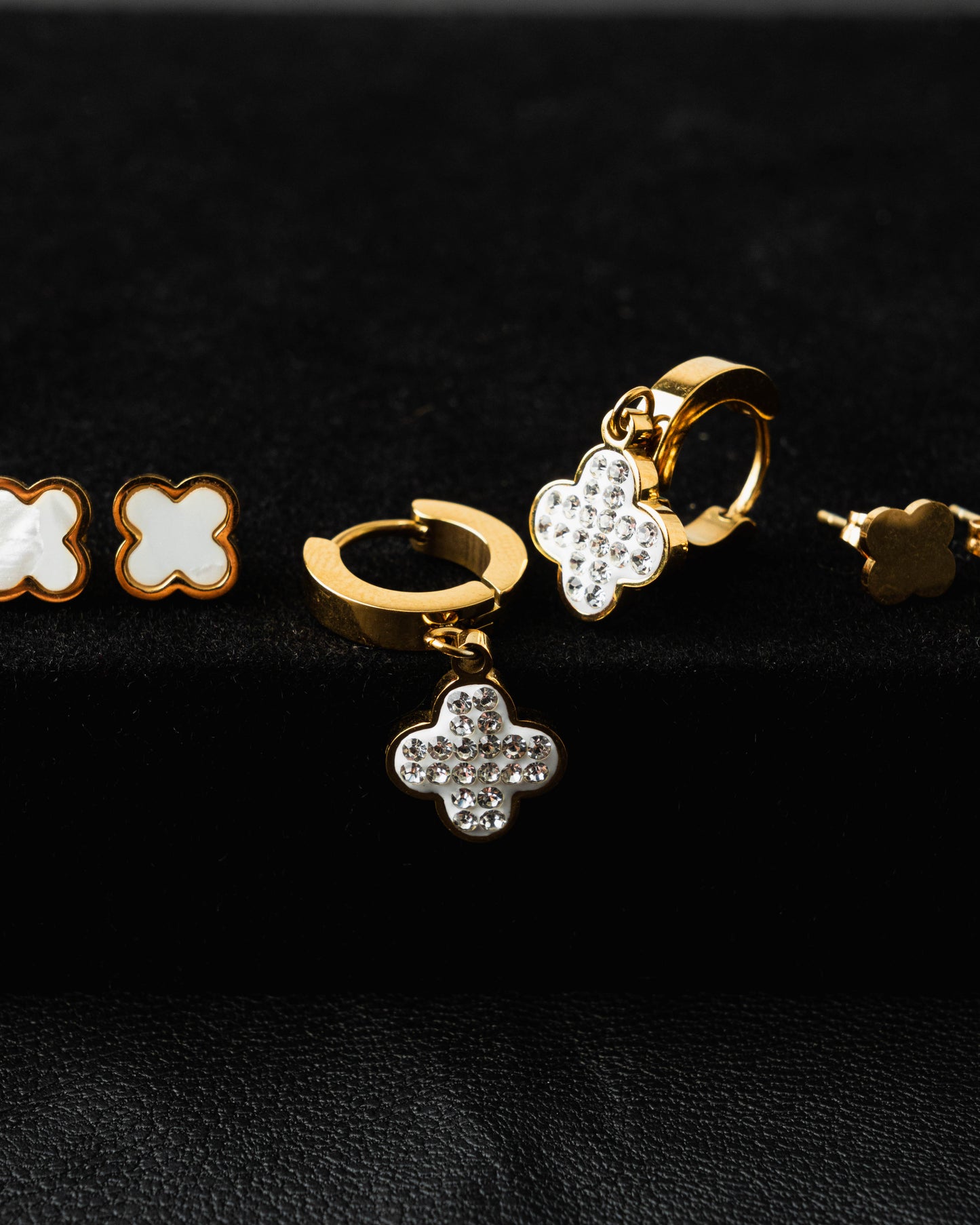 Aretes Oro Laminado x3 Ref Trebol