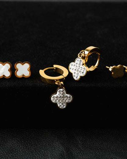 Aretes Oro Laminado x3 Ref Trebol