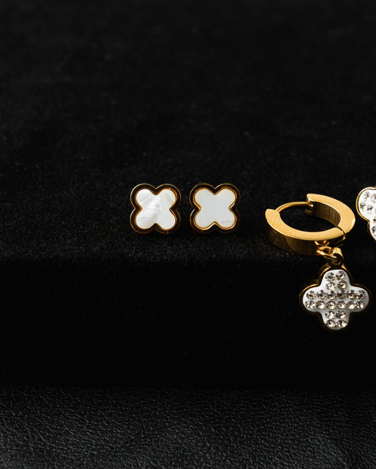 Aretes Oro Laminado x3 Ref Trebol