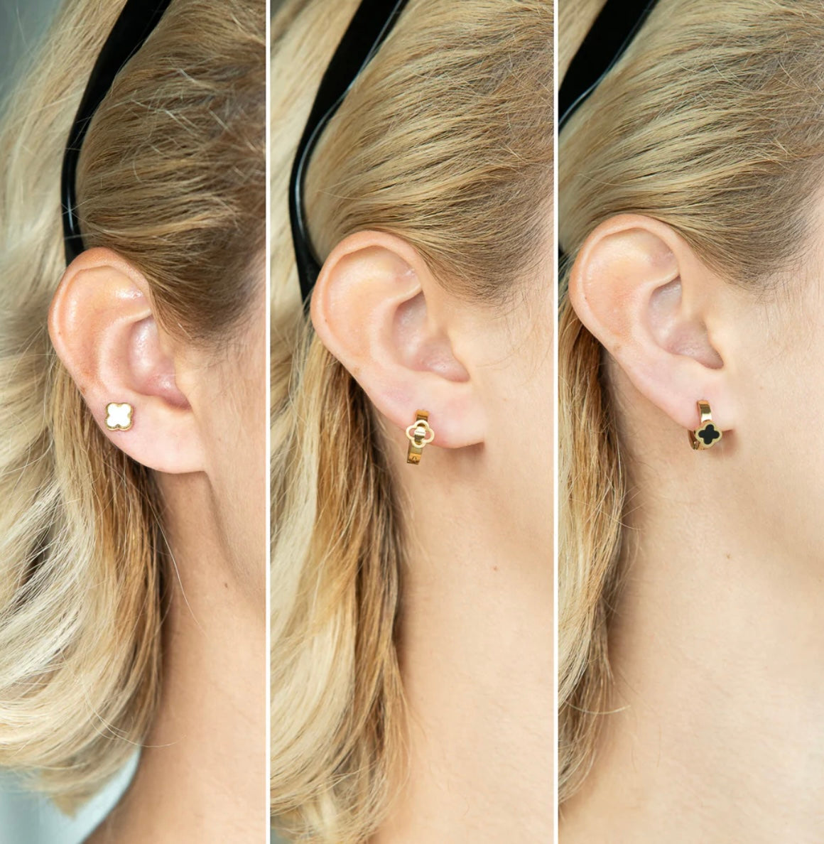 Aretes Oro Laminado x3 Ref Trebol