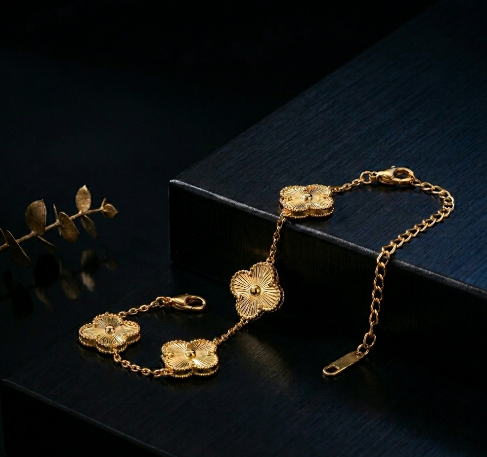 Pulsera Mujer Trébol Dorada