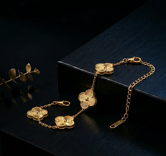 Pulsera Mujer Trébol Dorada