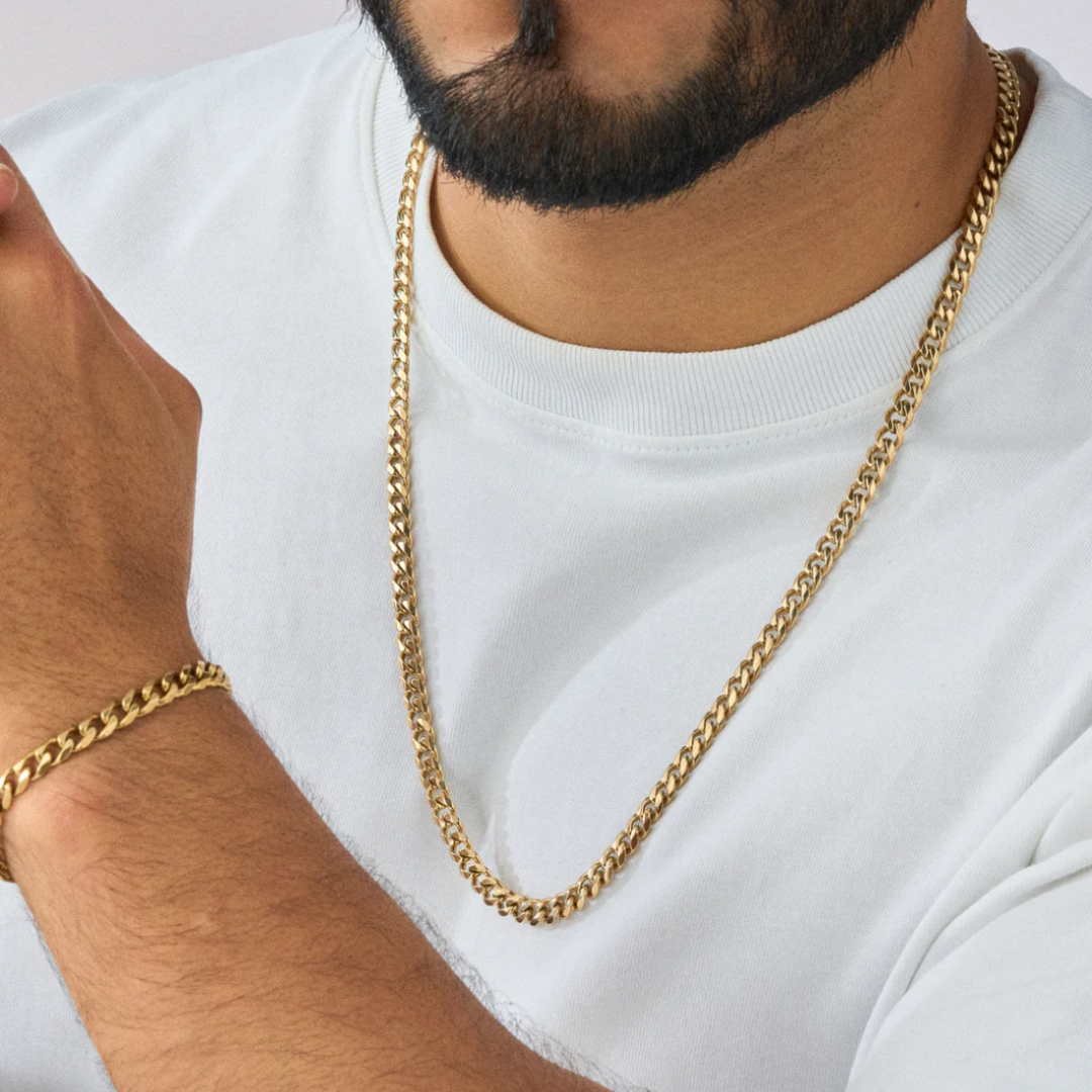 Combo Cubana Oro 18K Laminado (Garantía de por vida)