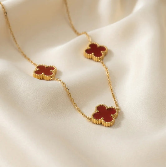 Cadena Trébol ROJO Mujer